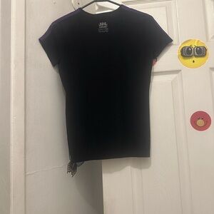 Ralph Lauren Black Tee with Purple Shoulder Panels